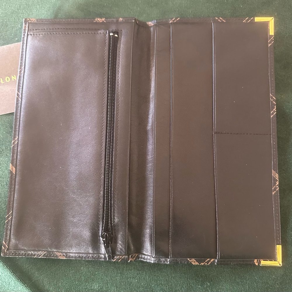 Longchamp Vintage Monogram Bifold Wallet Brown Tan Canvas Leather - Picture 2 of 8